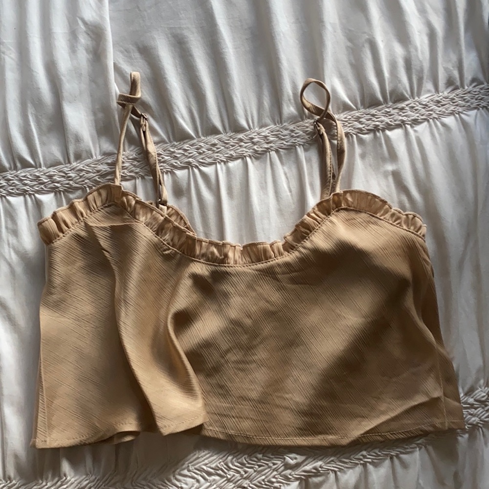 Princess Polly gold flowy top (never worn!)
